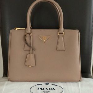 Prada Saffiano Lux Small Handbag (Cipria)
